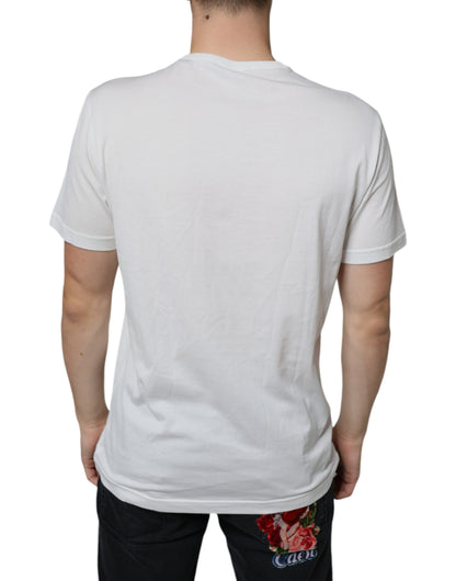 Dolce &amp; Gabbana Camiseta blanca con logo DG de algodón
