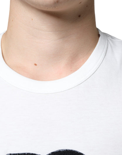 Dolce &amp; Gabbana Camiseta blanca con logo DG de algodón