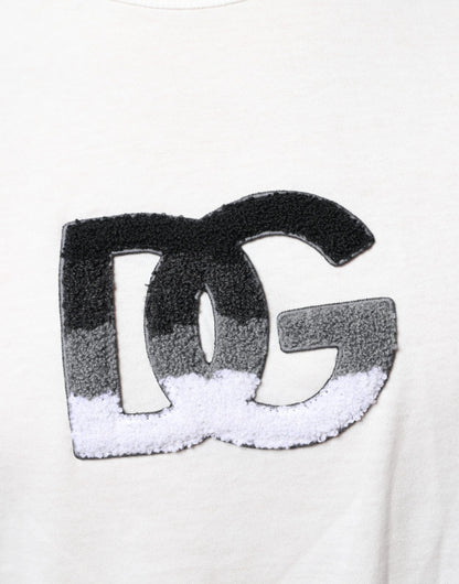 Dolce &amp; Gabbana Camiseta blanca con logo DG de algodón