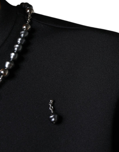 Dolce &amp; Gabbana Camiseta con adornos y collar de poliéster negro