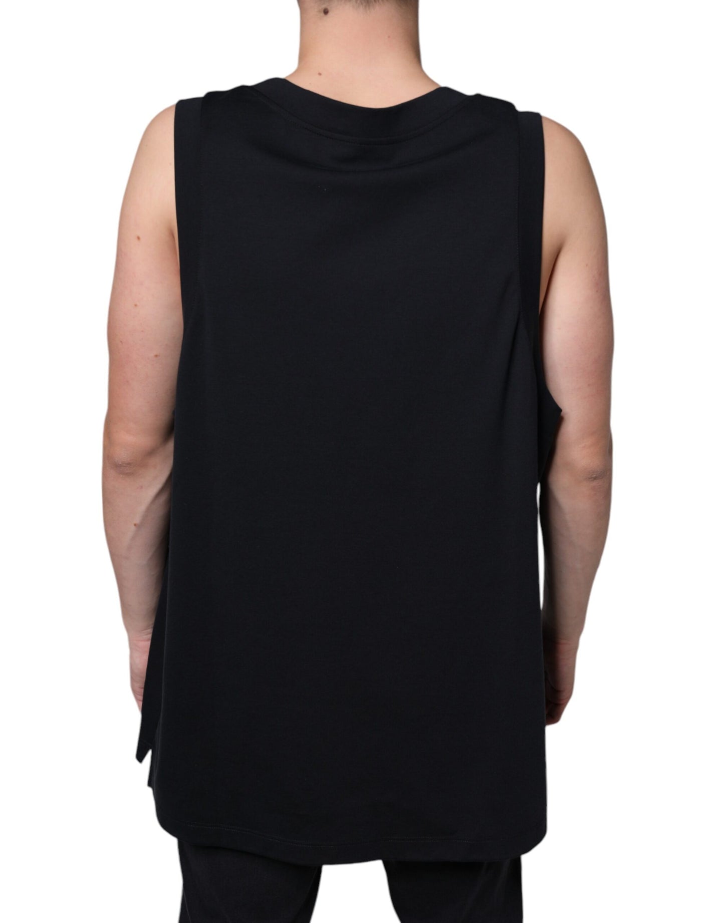 Dolce &amp; Gabbana Camiseta sin mangas de algodón negra Born To Be Free