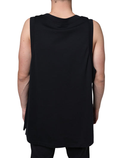 Dolce &amp; Gabbana Camiseta sin mangas de algodón negra Born To Be Free