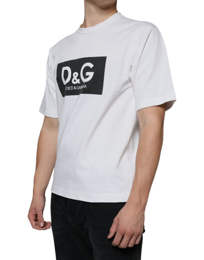 Dolce &amp; Gabbana Camiseta casual con estampado de logo DG de algodón blanco