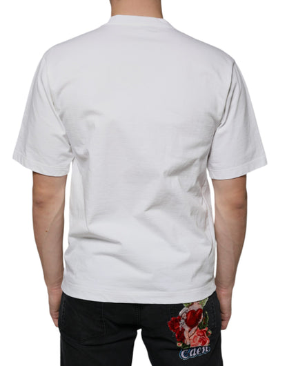 Dolce &amp; Gabbana Camiseta casual con estampado de logo DG de algodón blanco