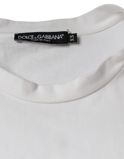 Dolce &amp; Gabbana Camiseta casual con estampado de logo DG de algodón blanco