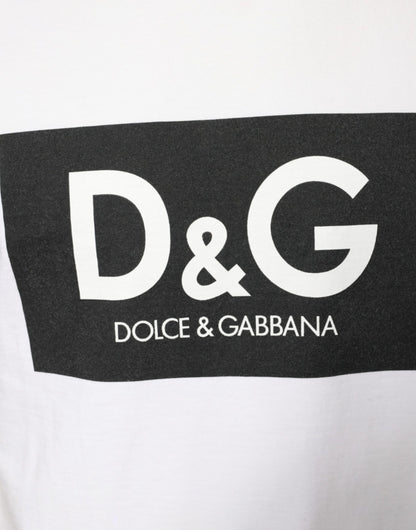 Dolce &amp; Gabbana Camiseta casual con estampado de logo DG de algodón blanco