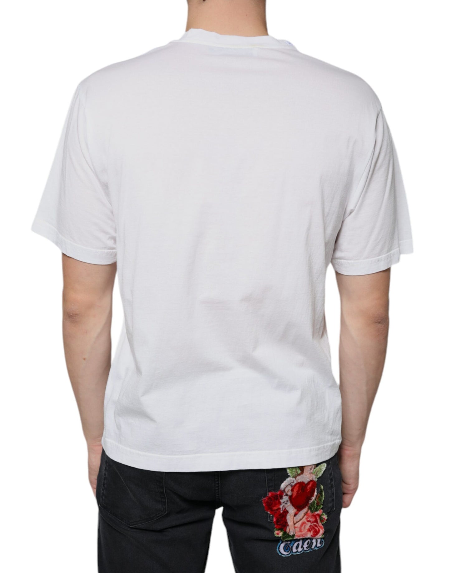 Dolce &amp; Gabbana Camiseta casual con estampado de logo DG de algodón blanco