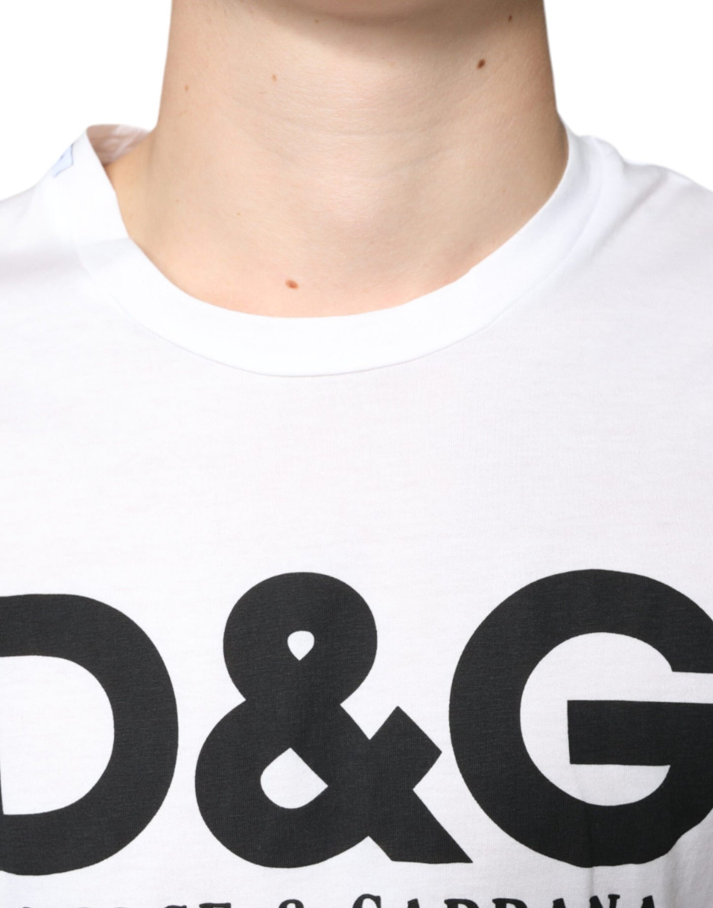 Dolce &amp; Gabbana Camiseta casual con estampado de logo DG de algodón blanco