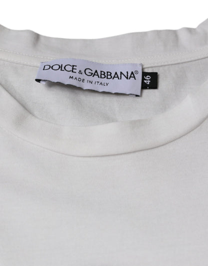 Dolce &amp; Gabbana Camiseta casual con estampado de logo DG de algodón blanco