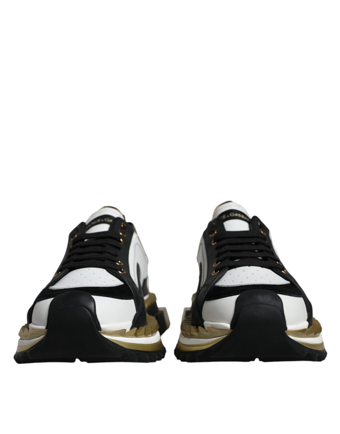 Dolce & Gabbana White Gold Black Leather SUPER KING Sneakers Shoes – EU41/US8 par Dolce & Gabbana | Disponible sur Sandy Store ByNet