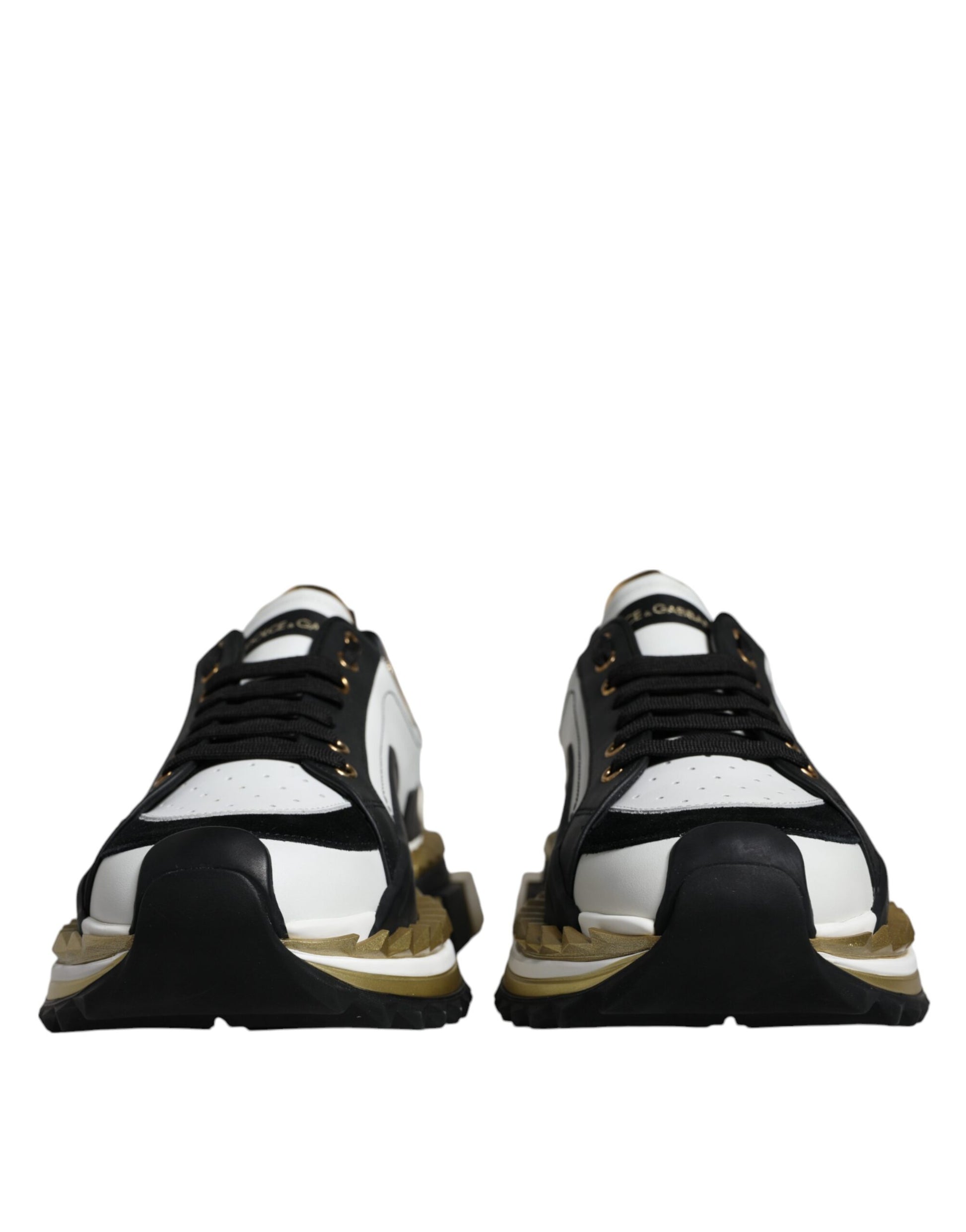 Dolce & Gabbana White Gold Black Leather SUPER KING Sneakers Shoes – EU41/US8 par Dolce & Gabbana | Disponible sur Sandy Store ByNet