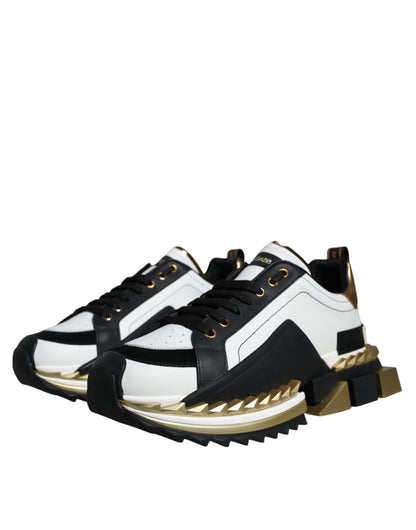 Dolce & Gabbana White Gold Black Leather SUPER KING Sneakers Shoes – EU41/US8 par Dolce & Gabbana | Disponible sur Sandy Store ByNet