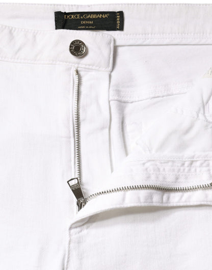 Dolce &amp; Gabbana White Cotton Stretch AUDREY Skinny Jeans