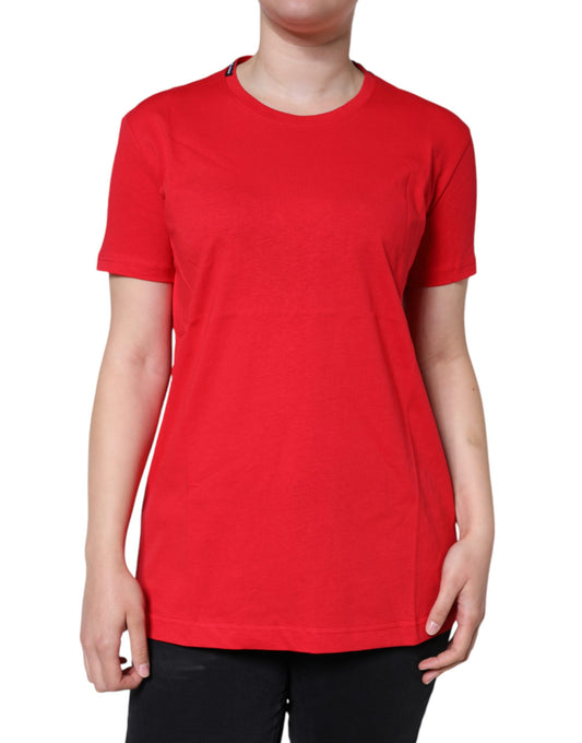 Dolce &amp; Gabbana Camiseta de manga corta con cuello redondo de algodón rojo