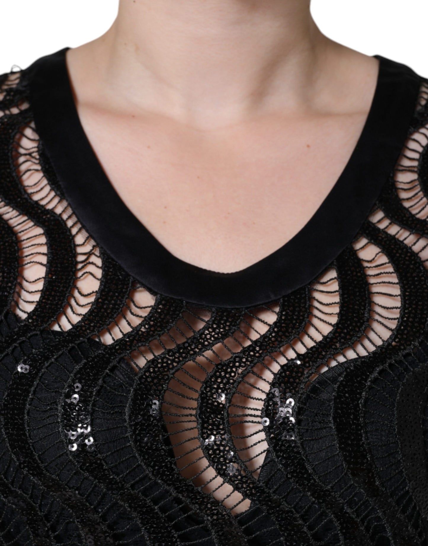 Dolce &amp; Gabbana Blusa sin mangas con lentejuelas negras