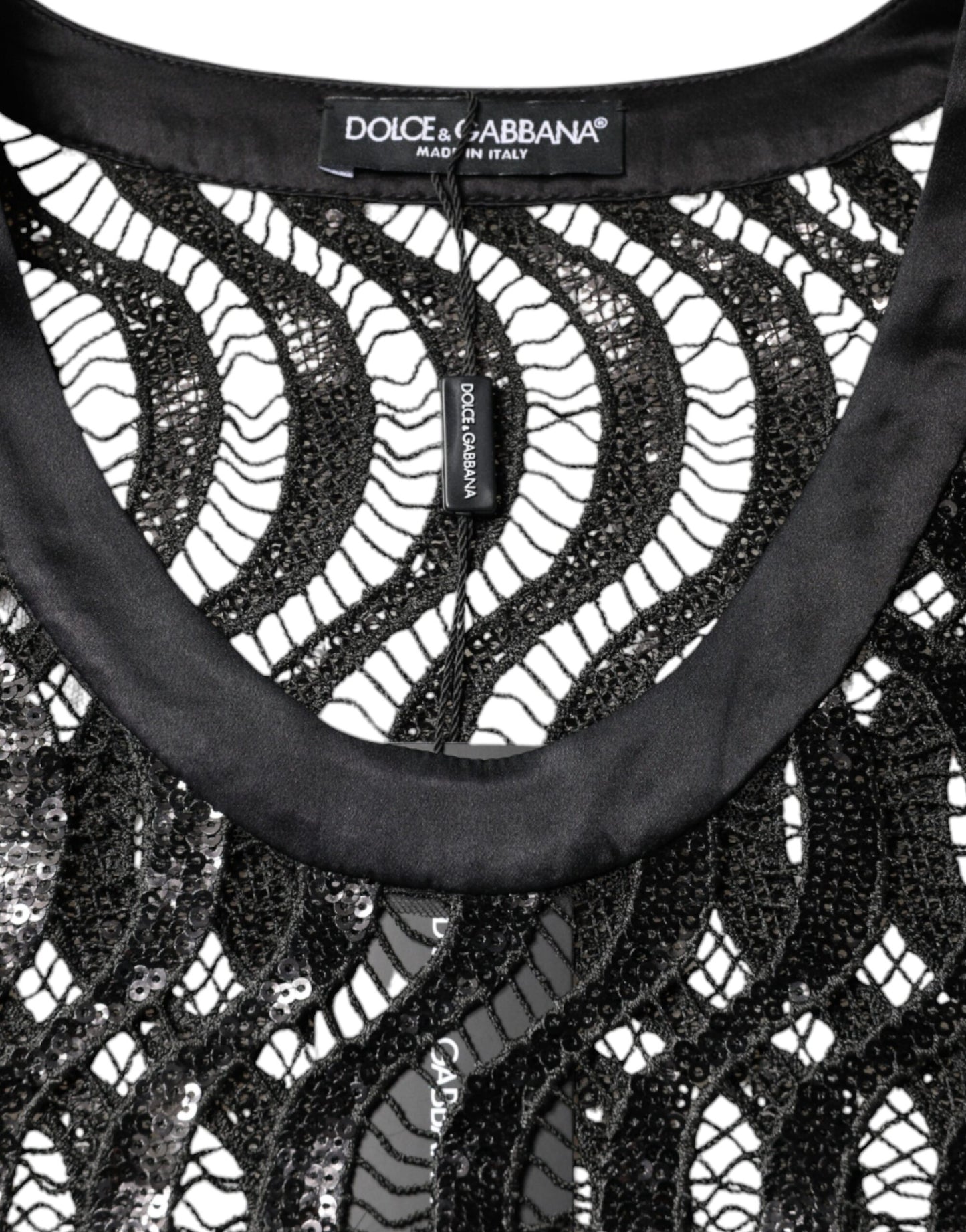 Dolce &amp; Gabbana Blusa sin mangas con lentejuelas negras