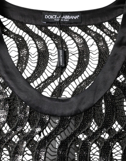 Dolce &amp; Gabbana Blusa sin mangas con lentejuelas negras