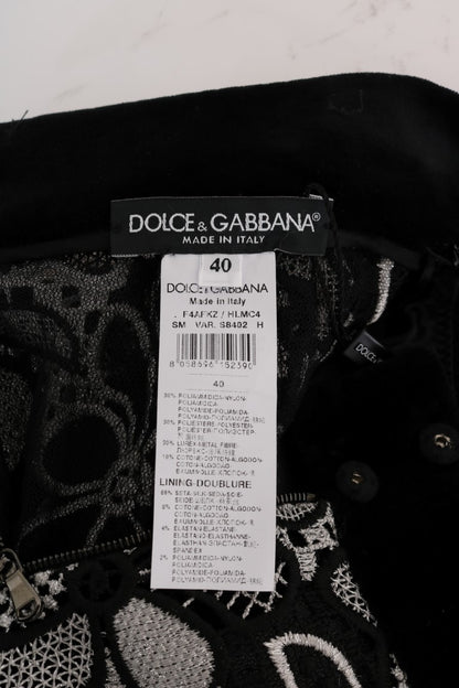 Dolce &amp; Gabbana Minifalda elegante de encaje con detalles de cristales