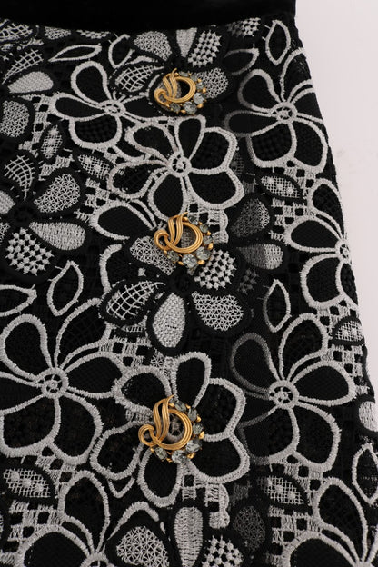 Dolce &amp; Gabbana Minifalda elegante de encaje con detalles de cristales