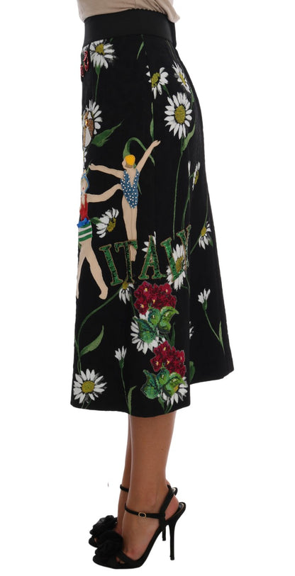 Dolce &amp; Gabbana Falda a media pierna con adornos en forma de A