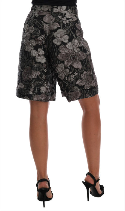 Dolce &amp; Gabbana Elegantes pantalones cortos brocados de cintura alta
