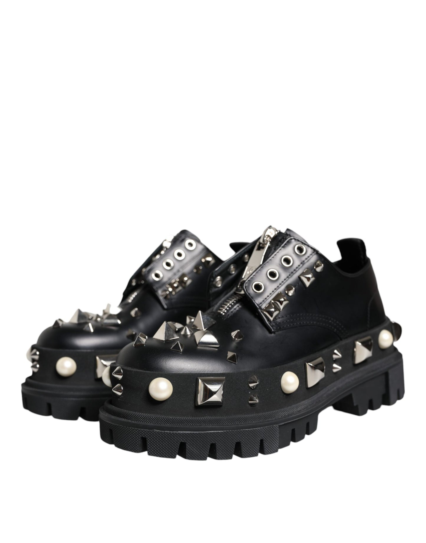 Chaussures derby habillées en cuir noir Dolce &amp; Gabbana