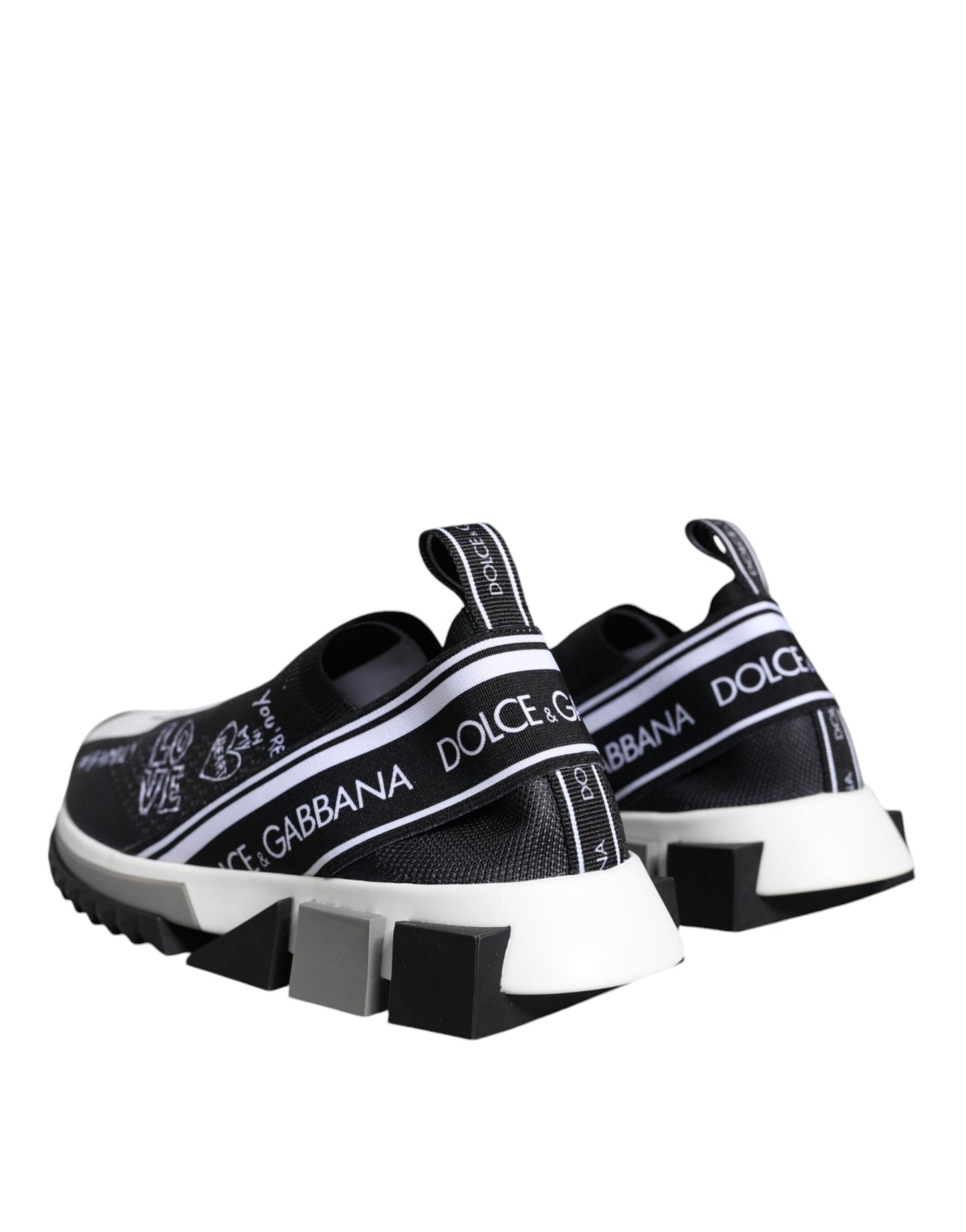 Dolce &amp; Gabbana Zapatillas bajas Sorrento blancas y negras Zapatos
