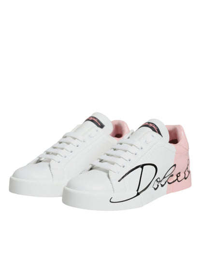 Dolce &amp; Gabbana Zapatillas bajas Portofino blanco rosa Zapatos