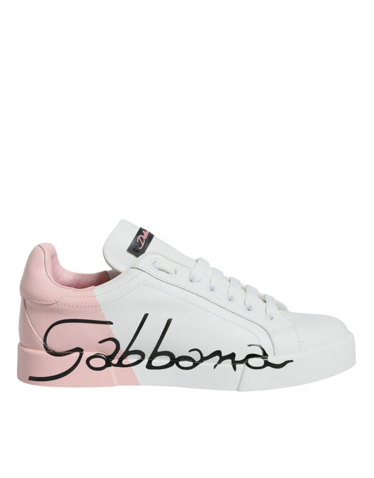 Dolce &amp; Gabbana Zapatillas bajas Portofino blanco rosa Zapatos