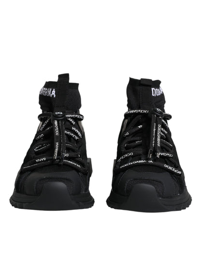 Dolce &amp; Gabbana Calcetines Sorrento negros Zapatillas con logo Zapatos