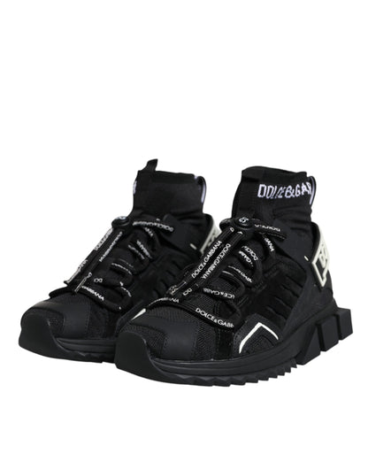 Dolce &amp; Gabbana Calcetines Sorrento negros Zapatillas con logo Zapatos