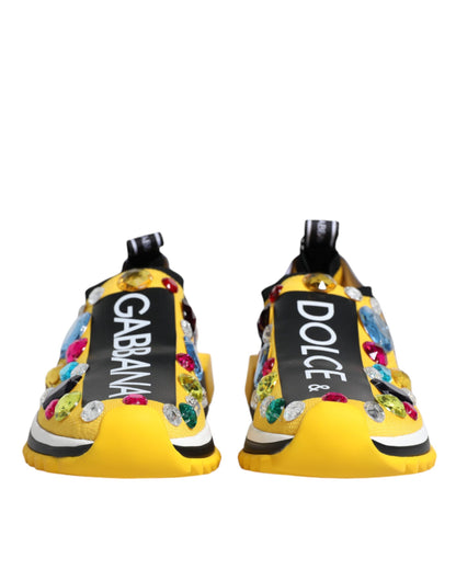 Dolce &amp; Gabbana Zapatillas bajas con cristales Sorrento amarillos Zapatos