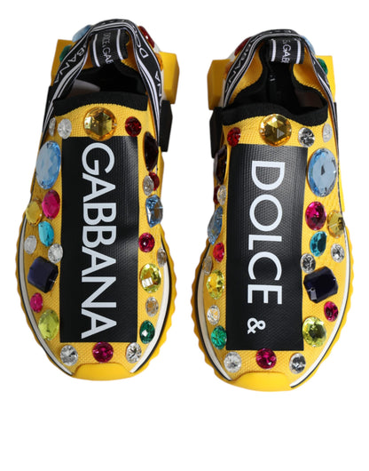 Dolce &amp; Gabbana Zapatillas bajas con cristales Sorrento amarillos Zapatos