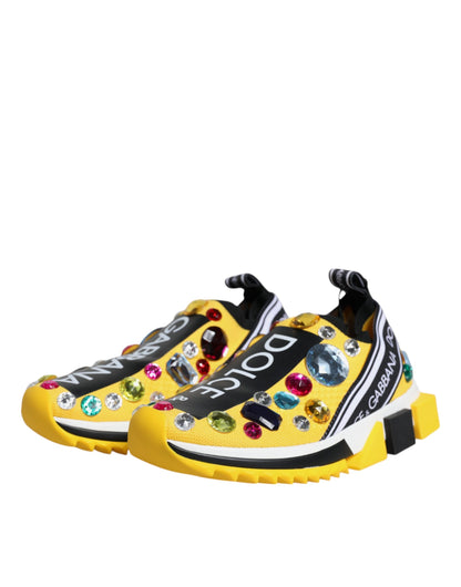 Dolce &amp; Gabbana Zapatillas bajas con cristales Sorrento amarillos Zapatos