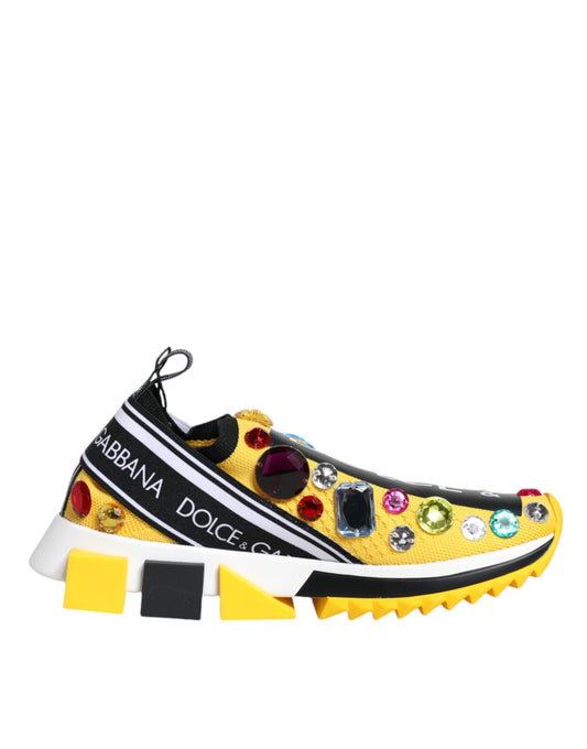 Dolce &amp; Gabbana Zapatillas bajas con cristales Sorrento amarillos Zapatos