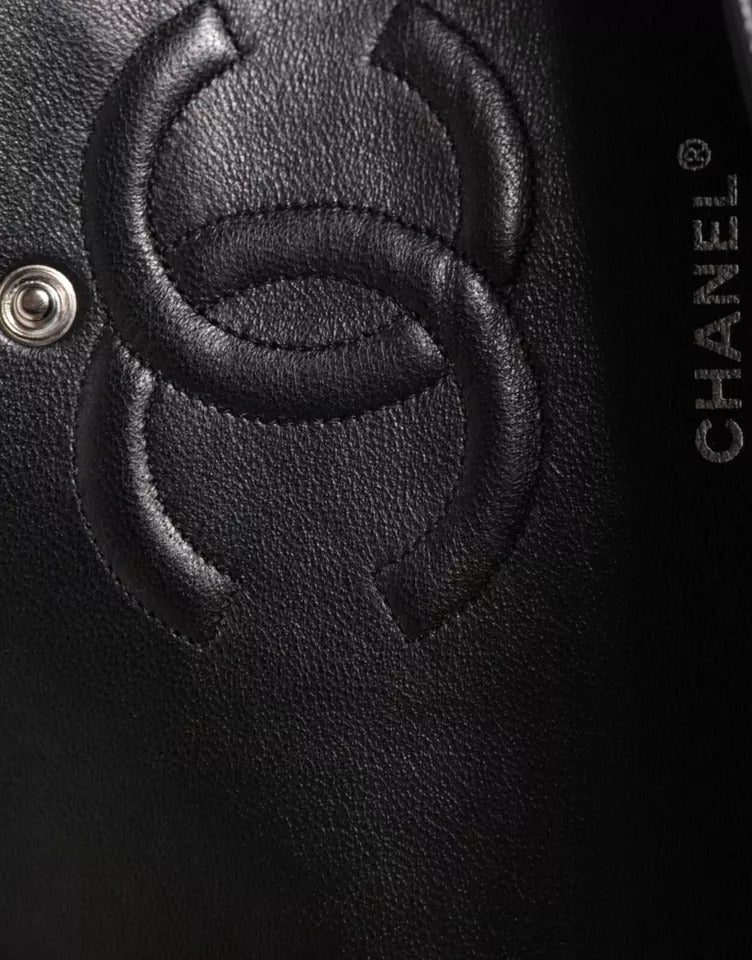 Chanel Black Caviar Medium Classic Double Flap Shoulder Quilted Silver Bag – par Chanel | Disponible sur Sandy Store ByNet