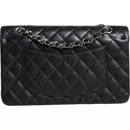 Chanel Black Caviar Medium Classic Double Flap Shoulder Quilted Silver Bag – par Chanel | Disponible sur Sandy Store ByNet