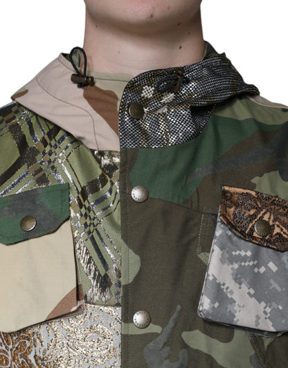 Dolce &amp; Gabbana Chaqueta tipo chaleco con capucha y patchwork multicolor