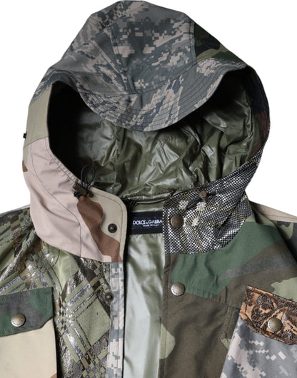 Dolce &amp; Gabbana Chaqueta tipo chaleco con capucha y patchwork multicolor