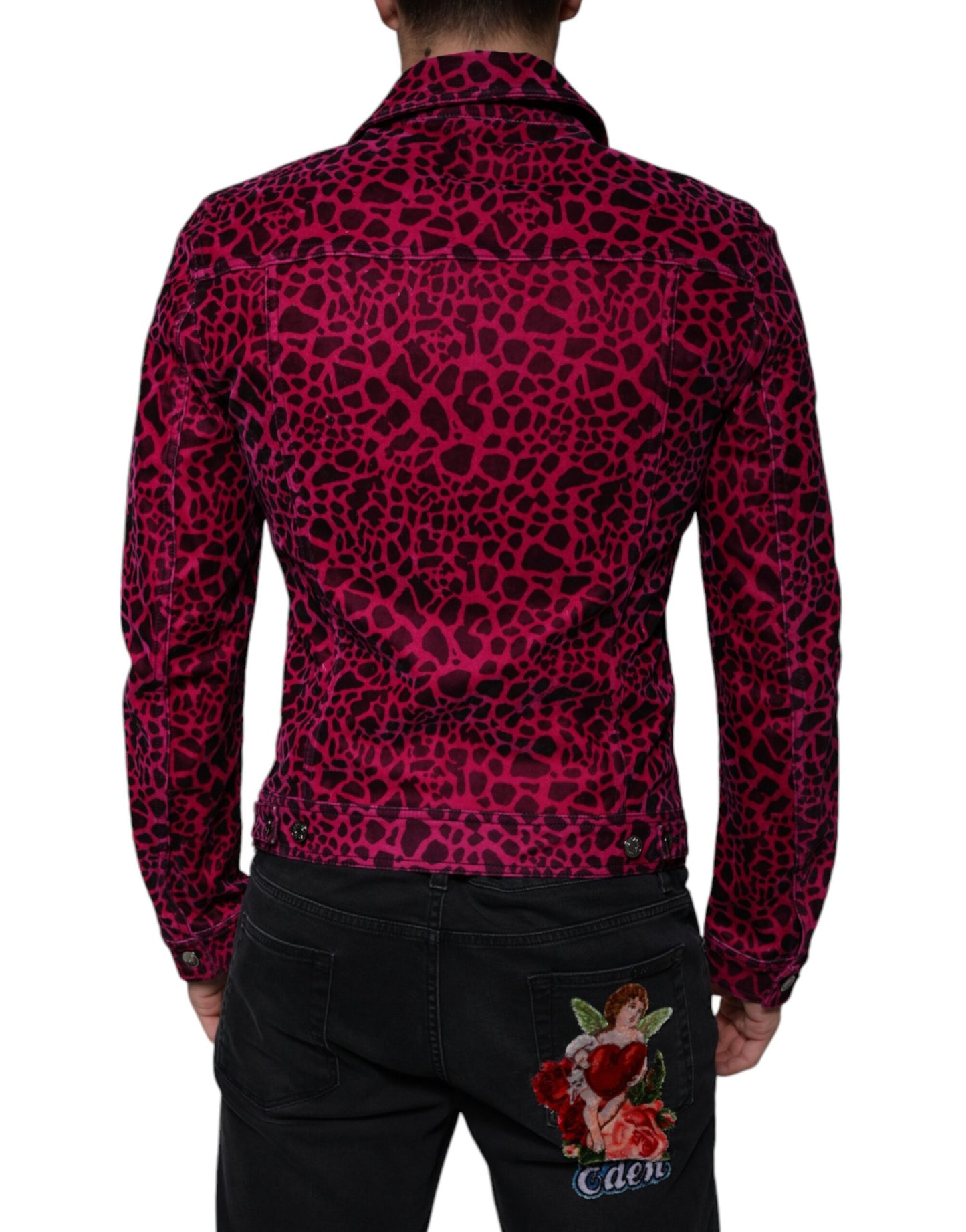 Dolce &amp; Gabbana Chaqueta con cuello y botones de leopardo fucsia
