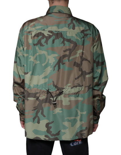 Dolce &amp; Gabbana Camisa con botones de camuflaje multicolor