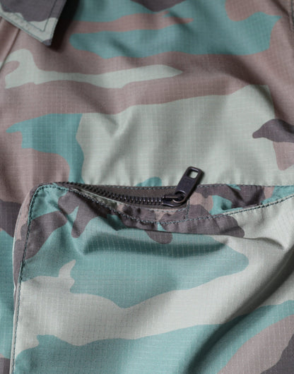 Dolce &amp; Gabbana Camisa con botones de camuflaje multicolor