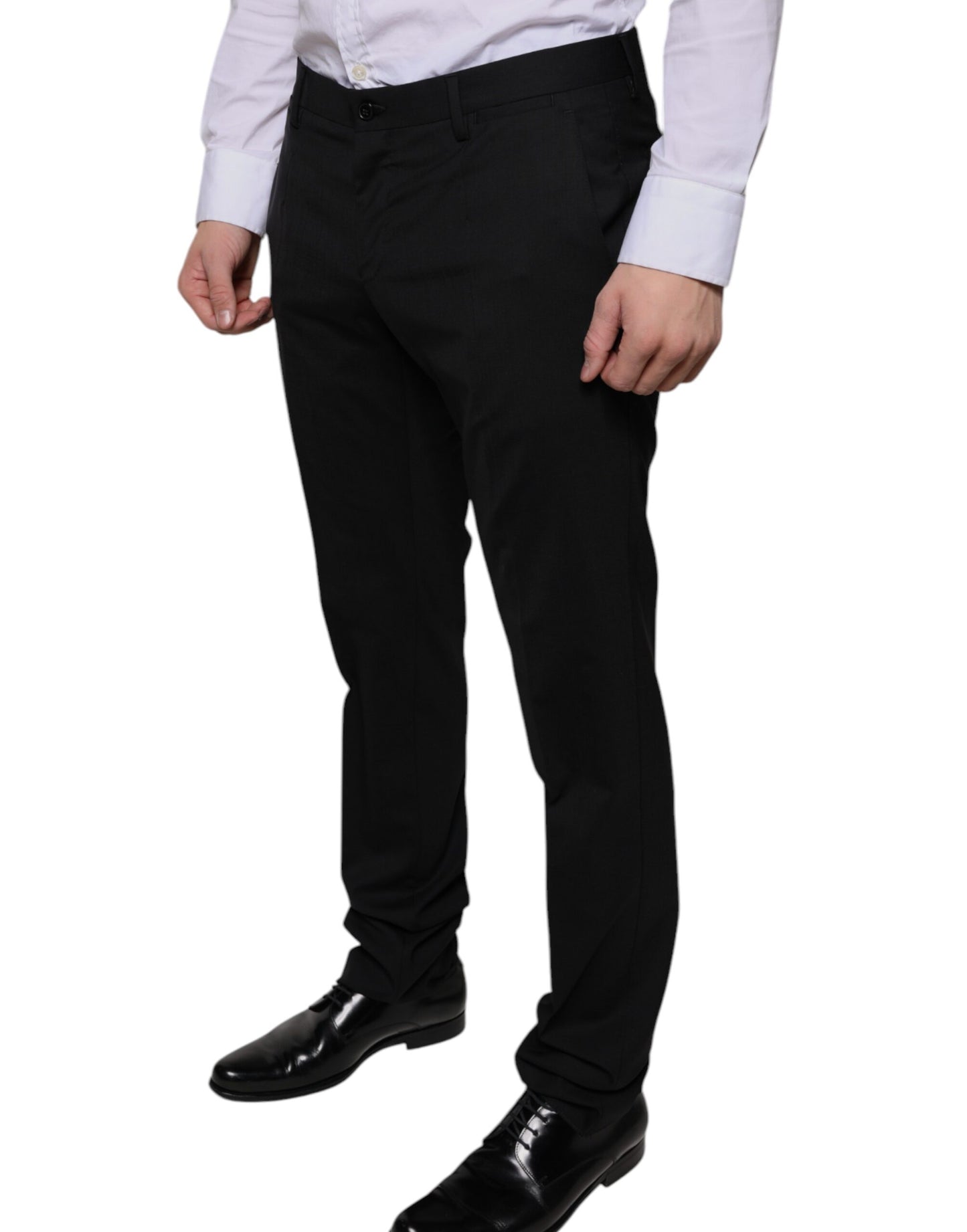 Dolce &amp; Gabbana Vestido ajustado de lana negro Pantalones formales