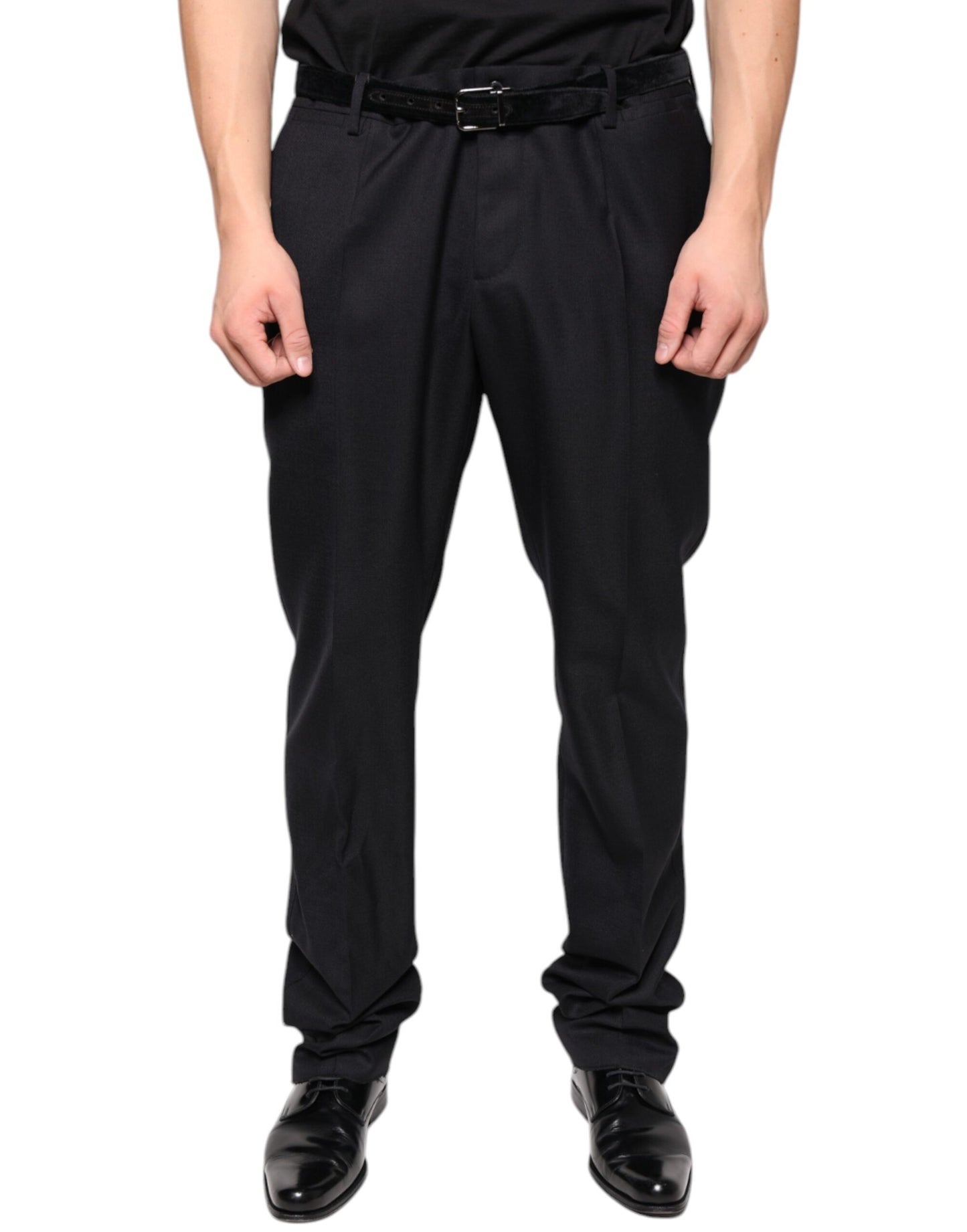 Dolce &amp; Gabbana Vestido ajustado de lana negro Pantalones formales