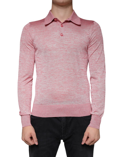 Dolce &amp; Gabbana Polo de manga larga de poliéster rosa para hombre
