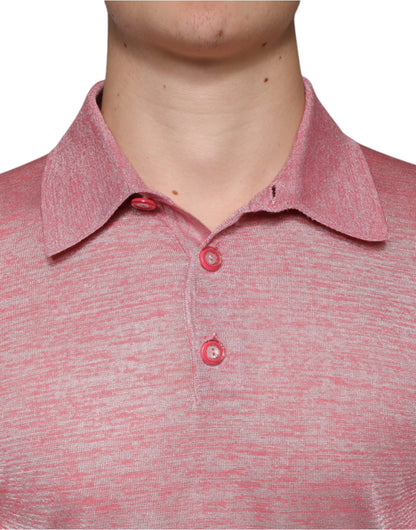 Dolce &amp; Gabbana Polo de manga larga de poliéster rosa para hombre