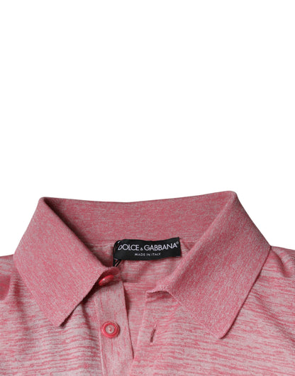 Dolce &amp; Gabbana Polo de manga larga de poliéster rosa para hombre