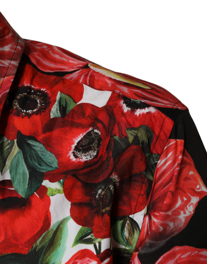 Dolce &amp; Gabbana Camisa casual con botones de anémona multicolor