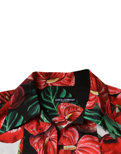 Dolce &amp; Gabbana Camisa casual con botones de anémona multicolor
