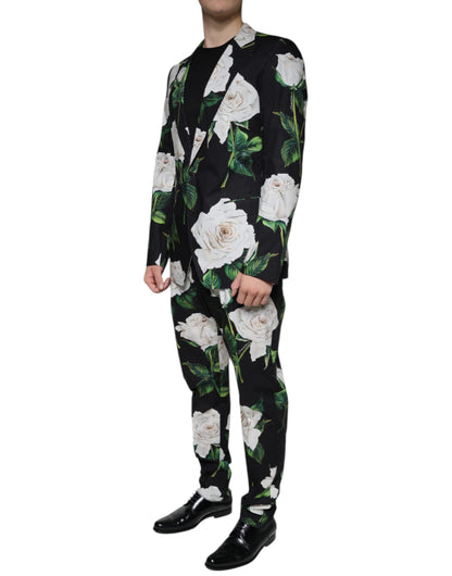 Dolce &amp; Gabbana Traje formal de 2 piezas de algodón rosa negro para hombre